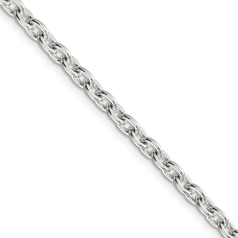 4.5mm Sterling Silver Classic Solid Cable Chain Necklace, 22 Inch